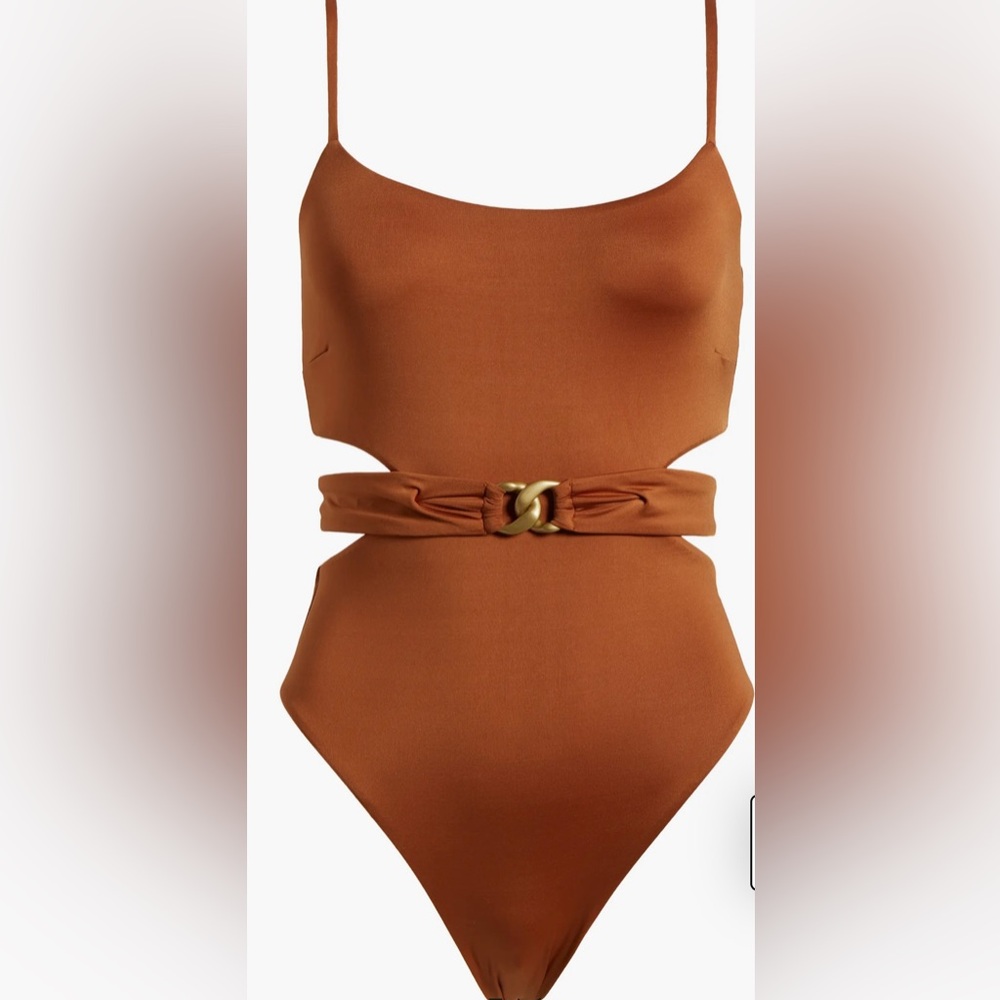 Vitamin A Luxe Link Belted One-Piece Swimsuit Size XS